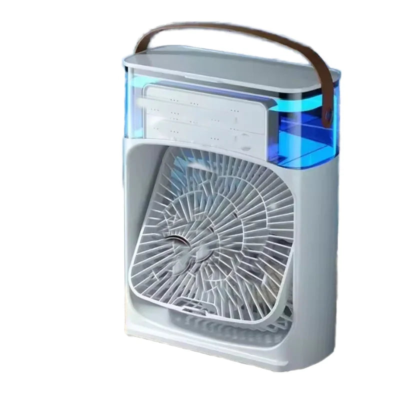 3-In-1 Portable Plastic Air Cooler Fan with Color Light Humidifier Water Air Cooling Car Outdoor Rv Use Mini Fan